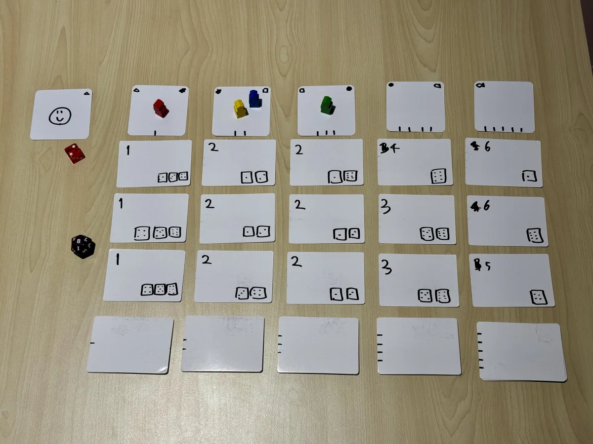 紙で作ったゲームの試作品